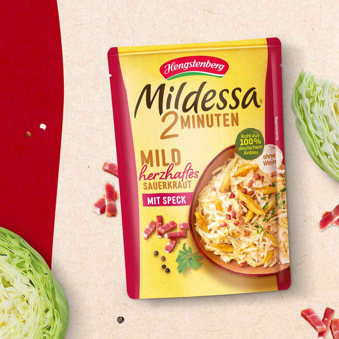 Mildessa mild-herzhaftes Sauerkraut mit Speck