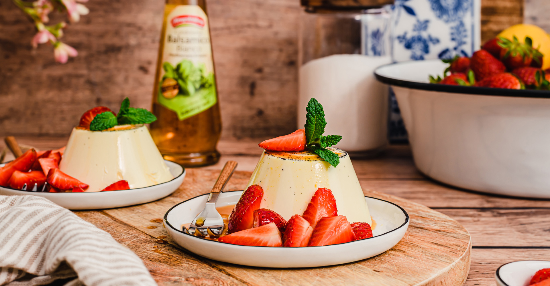 Panna Cotta mit Balsamico Erdbeeren