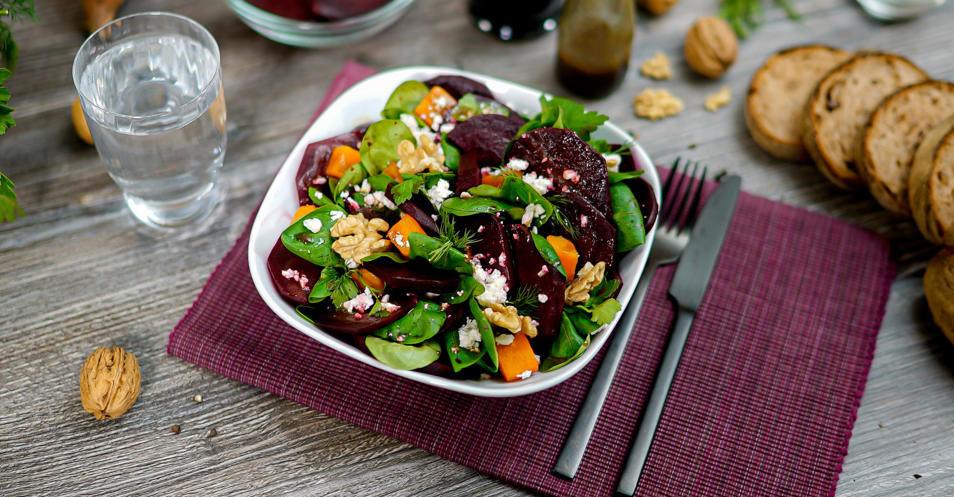 Rezept für einen Rote-Bete-Salat mit Schafskäse