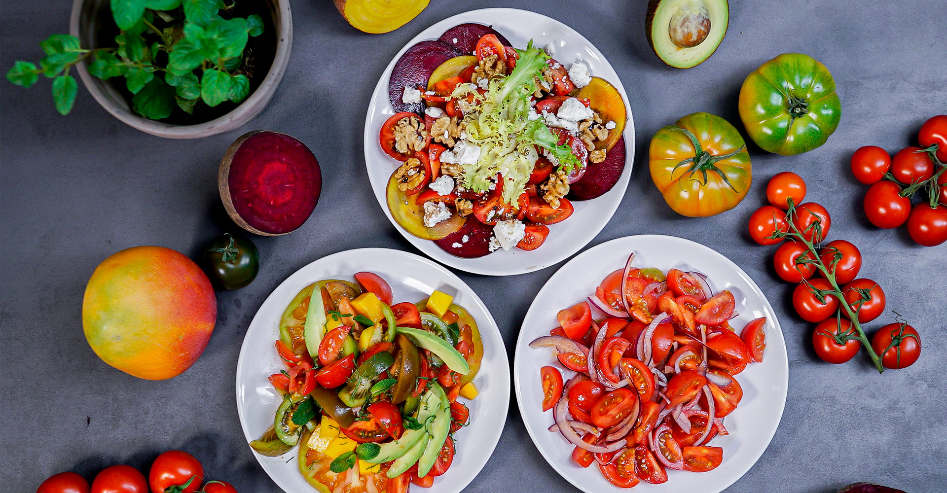 Tomatensalat in drei Varianten