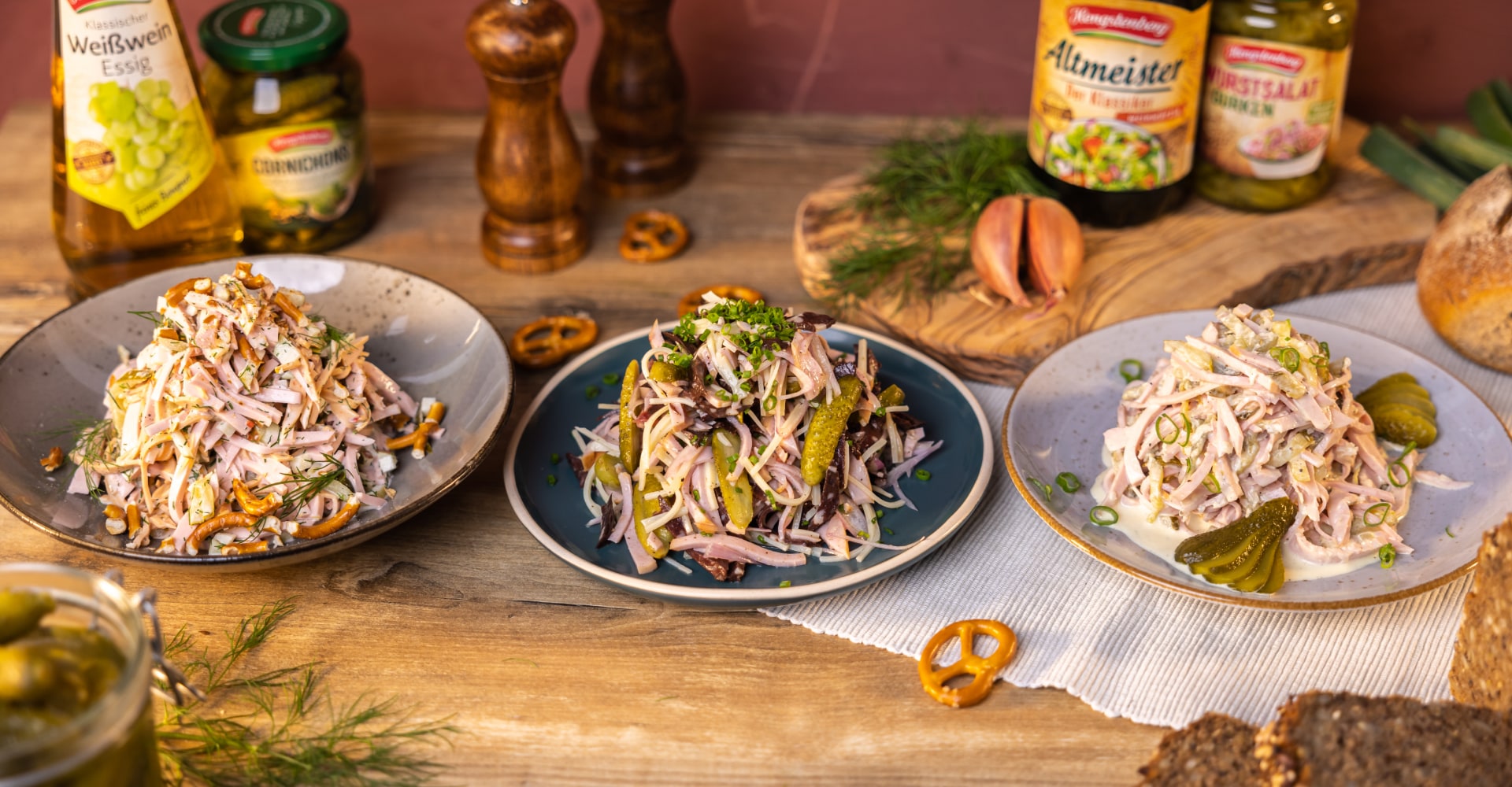 Wurstsalat in 3 Varianten (auch vegan)