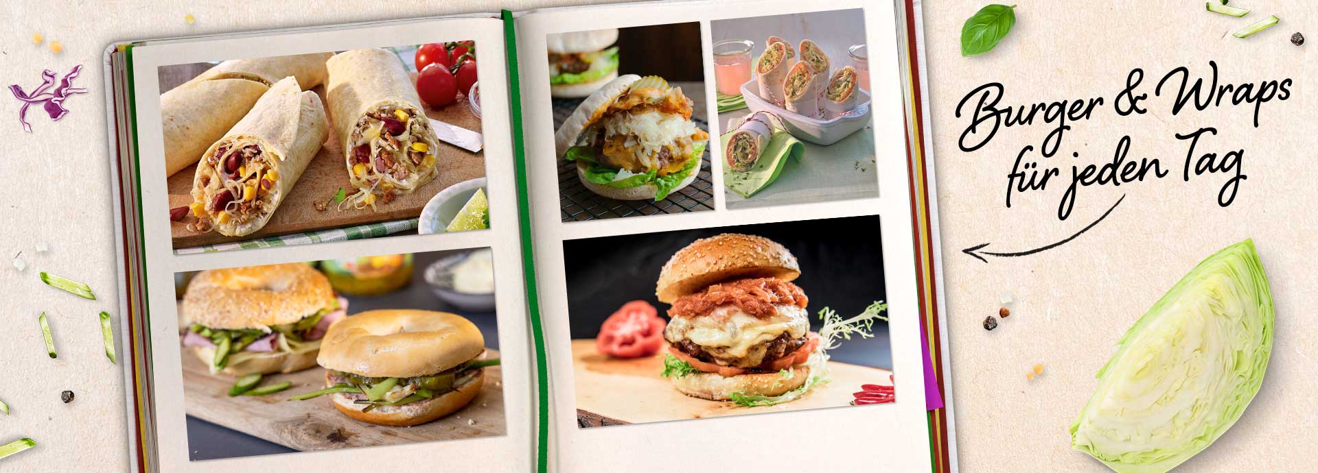 Burger und Wraps: Rezepte für dich